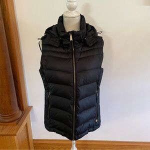 Michael Kors Black Puffer Vest with detachable hood